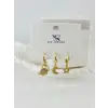 Zirkon Taşlı Üçlü Kombin Küpe