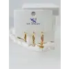 Zirkon Taşlı Üçlü Kombin Küpe