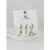 Zirkon Taşlı Üçlü Kombin Küpe