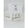 Zirkon Taşlı Üçlü Kombin Küpe