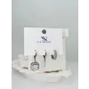 Zirkon Taşlı Üçlü Kombin Küpe
