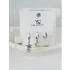 Zirkon Taşlı Üçlü Kombin Küpe