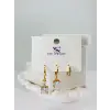 Zirkon Taşlı Üçlü Kombin Küpe