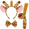 Zürafa Kosümü Aksesuar Seti 3 Lü - Taç Papyon Kuyruk
