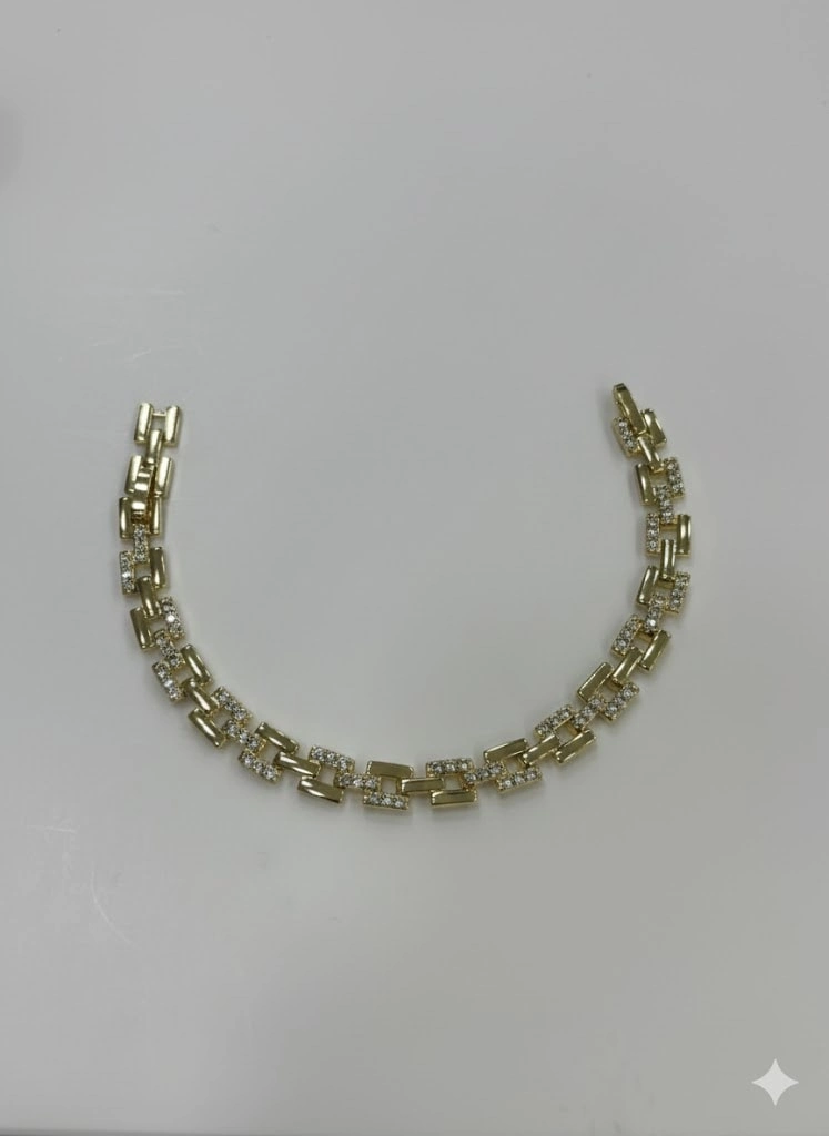 Zirkon Taşlı Pirinç Cm Bileklik 17+2 Cm - Kbl0397