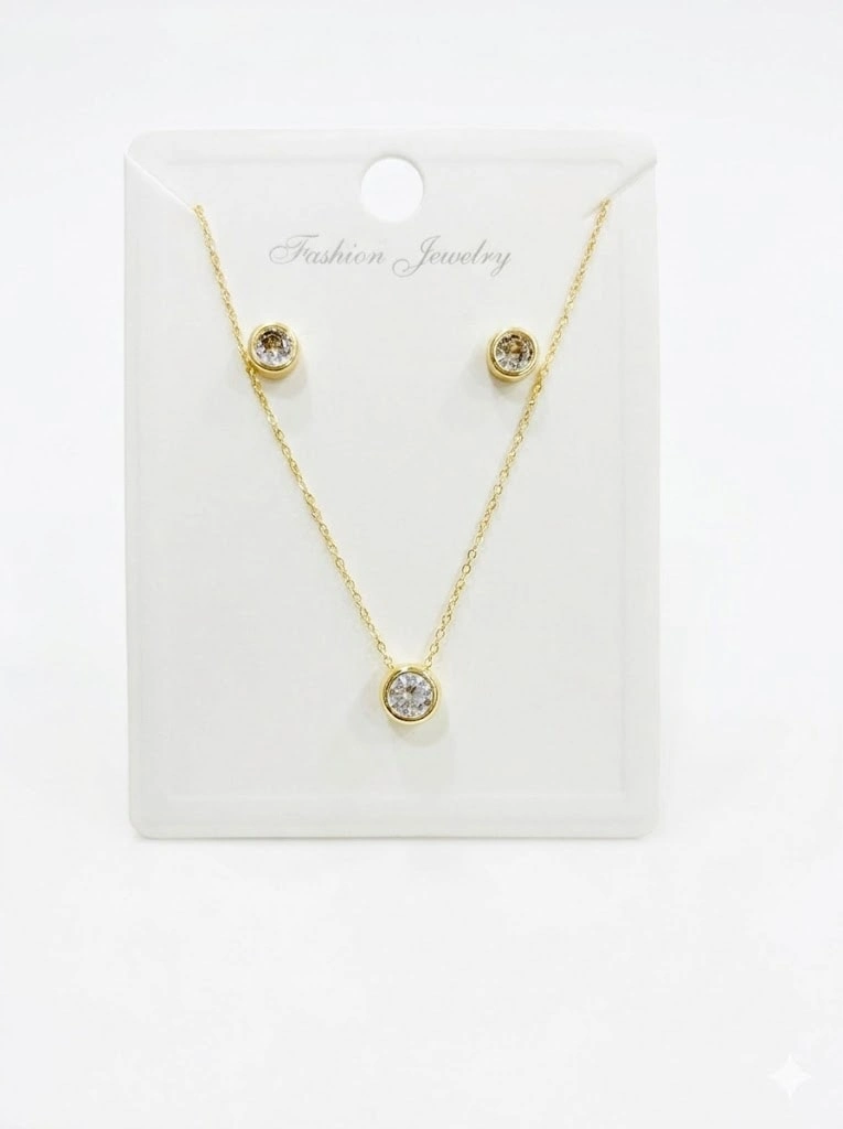 Zirkon Taşlı Zincir : Çelik Ürünler 40+5 Cm - Set0016