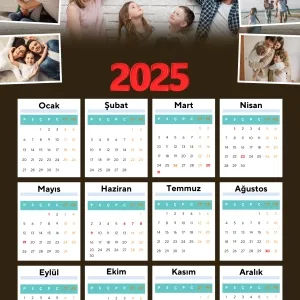2025 Takvimi Kişiye Özel Aile Fotoğraflı Tasarım