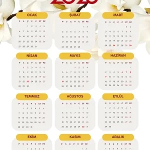 2025 Takvimi Kişiye Özel Fulya Çiçeği Tasarım