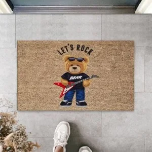 Bej Kapı Önü Paspası Lets Rock Ayıcık Desen  K-3322