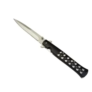 Çakı Metal Siyah 22,5 Cm Yarı Otomatik , Kemerlikli