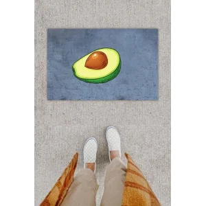 Dijital Baskı Dekoratif Avakado Antrasit Kapı Önü Paspası K-1296