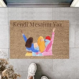 Dijital Baskı Kişiye Özel İç Kapı Dekorasyon Paspas Ps11192