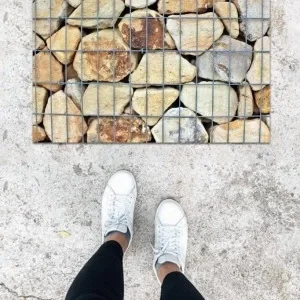 Dijital Baskı Renkli Kaya Desen Kapı Önü Paspası K-1060