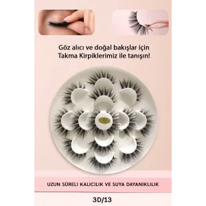 İpek Takma Kirpik 7 Çift 3d-13 Uzun Yoğun Görünüm News Sfey 997516