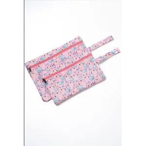 Islak/Kuru Kirli Temiz Kıyafet, Mayo, Bebek Çamaşır Çantası - Sıvı Geçirmez Pembe