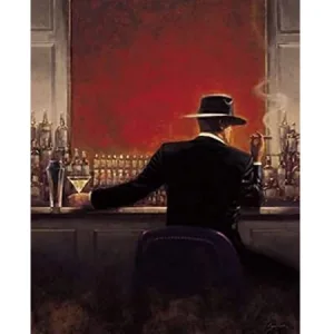 Kanvas Sayılarla Boyama Seti Kasnaklı-çerçeveli Bardaki Adam