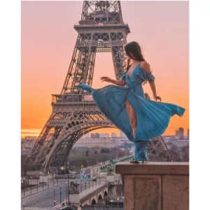 Kanvas Sayılarla Boyama Seti Kasnaklı-çerçeveli Eyfelde Bir Güzel