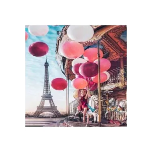 Kanvas Sayılarla Boyama Seti Kasnaklı-çerçeveli Eyfelde Lunapark