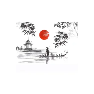 Kanvas Sayılarla Boyama Seti Kasnaklı-çerçeveli Japon Günlüğü