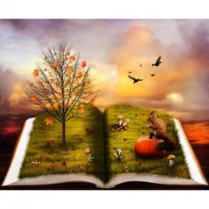 Kanvas Sayılarla Boyama Seti Kasnaklı-çerçeveli Sonbahar Hikayesi Boyama
