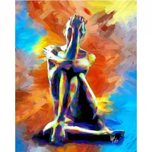 Kanvas Sayılarla Boyama Seti Kasnaklı-çerçeveli Yanlız Kadın