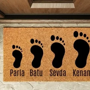 Kapı Önü Paspası Kişiye Özel İsim Yazılır Koko Model Ayaklar Pk-1516