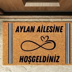 Kapı Önü Paspası Kişiye Özel Yazı Yazılır Koko Model Şerit Sonsuzluk Pk-1518