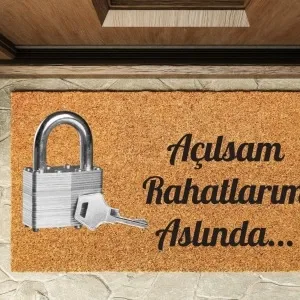 Kapı Önü Paspası Özel Tasarım Koko Model Açılsam Rahatlarım Pk-1511