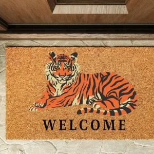 Kapı Önü Paspası Özel Tasarım Koko Model Aslan Welcome Pk-1514