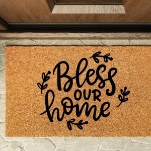 Kapı Önü Paspası Özel Tasarım Koko Model Bless Our Home Pk-1523