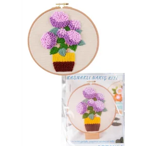 Nakış Kitleri Kasnaklı 13.5 X 18.8 cm Ortanca