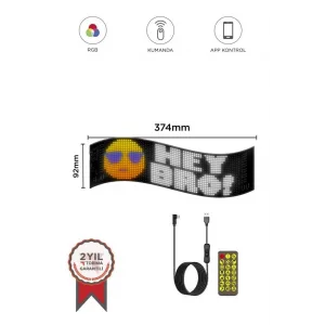 Rp937 Led Matrix Panel 16x64cm Telefon Kontrollü Kayar Led Animasyon Aydınlatma