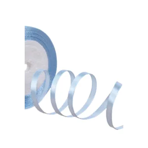 Saten Kurdele 1 cm 10 Metre Bebe Mavisi