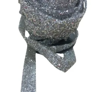 Silikonlu Yapıştırma Taş 1 Cm Gümüş 5 Metre