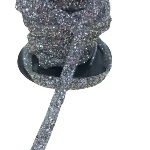 Silikonlu Yapıştırma Taş Şerit 2 Cm Gümüş 1 Metre