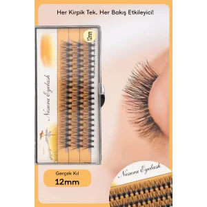 Standart 12 Mm Tekli Takma Kirpik Gerçek Kıl