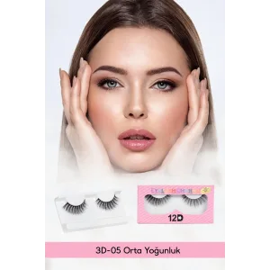 Takma Kirpik Doğal Kısadan Uzuna Orta Yoğunlukta Tekli 05