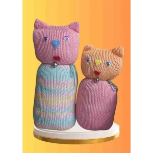 Tıkırık Örgü Yastık Uyku ve Oyun Arkadaşı Pofuduk&Şeker - 35 cm-45 cm