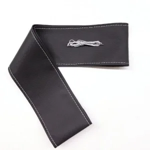 Tüm Araçlara Uyumlu Deri Direksiyon Kılıfı, Dikmeli Gri Dikişli