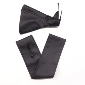 Tüm Araçlara Uyumlu Direksiyon Kılıfı Ve Vites Körüğü Siyah Deri Siyah Nakışlı