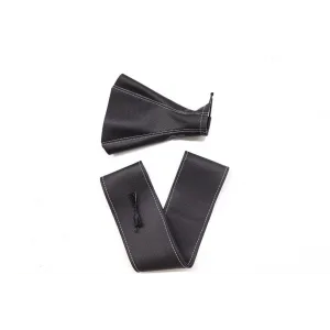 Tüm Araçlara Uyumlu Direksiyon Kılıfı Ve Vites Körüğü Siyah Vinil Gri