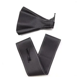 Tüm Araçlara Uyumlu Direksiyon Kılıfı Ve Vites Körüğü Siyah Vinil Gri