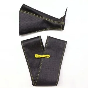 Tüm Araçlara Uyumlu Direksiyon Kılıfı Ve Vites Körüğü Siyah Vinil Sarı