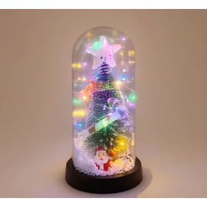 Yılbaşı Temalı Işıklı Dekoratif Cam Fanus Alk5077