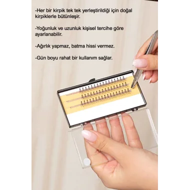 10 Mm Gerçek Kıl Tekli Kirpik Demet Takma Kirpik - 5li Sıra