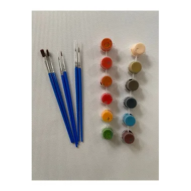 12’li Akrilik Boya Ve 6 Adet Fırça Seti – Profesyonel Boyama Kit