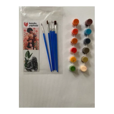 12’li Akrilik Boya Ve 6 Adet Fırça Seti – Profesyonel Boyama Kit