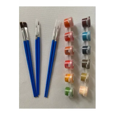 12’li Akrilik Boya Ve 6 Adet Fırça Seti – Profesyonel Boyama Kit