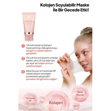 2 Adet Soyulabilir Kolajen Jel Yüz Maskesi – Cam Gibi Parlak Ve Canlı Cilt İçin Kore Cilt Bakımı