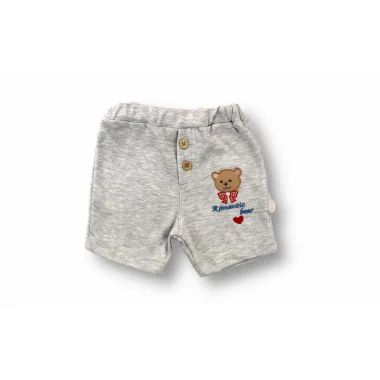 3-6 6-9 9-12 12-18 Ay Romantik Ayıcık Nakışlı Bandajlı Kısa Kollu Zıbınlı 3lü Kız-erkek Bebek Takımı